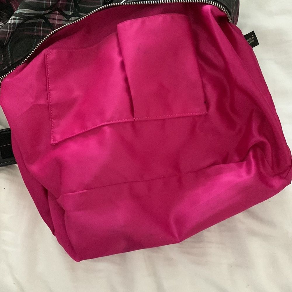 Coach Purse & Matching Wallet: Pink, Black, Grey Plaids with Hints of Glitter - Picture 5 of 16